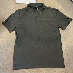 Vuori Strato Tech Olive Polo with Chest Pocket